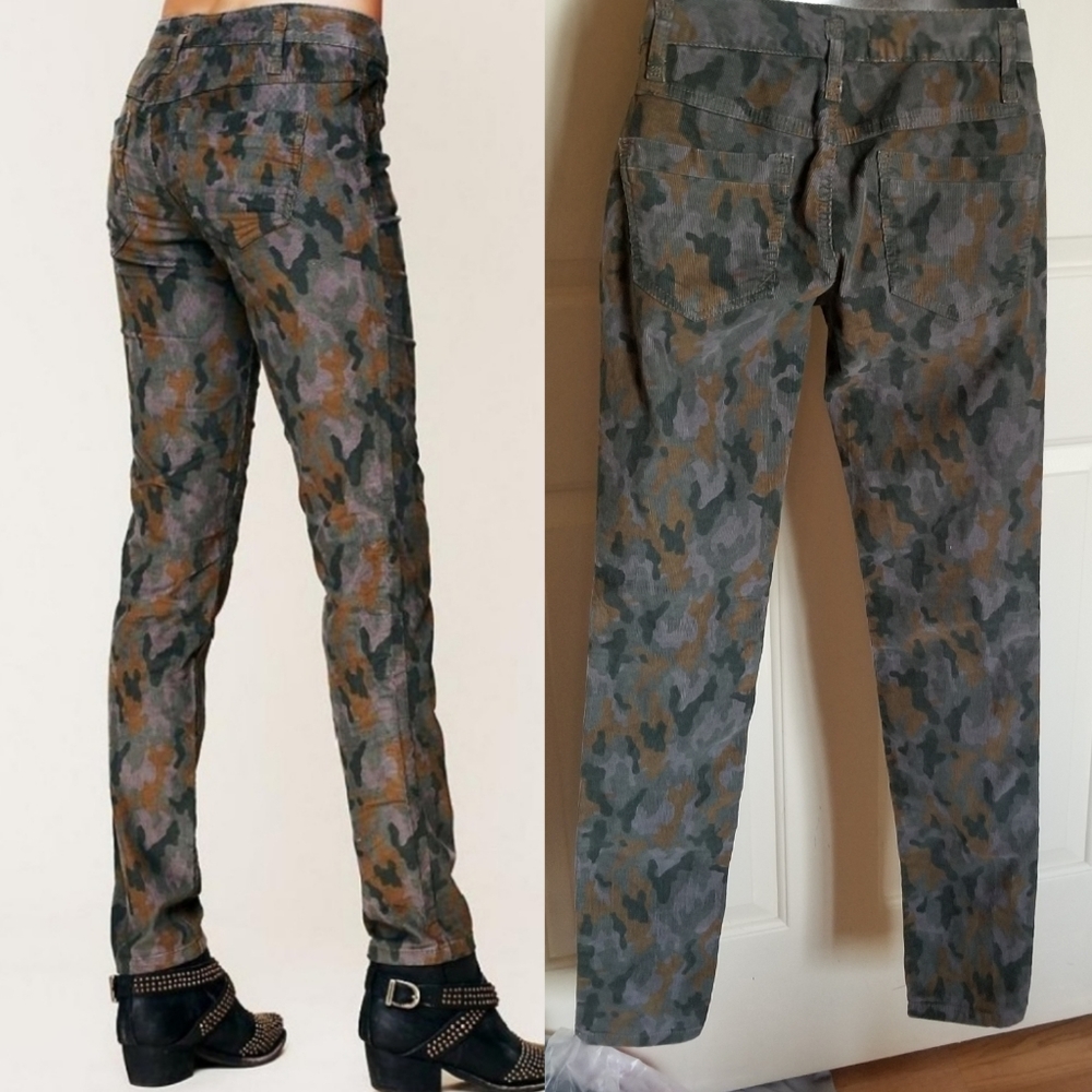 FREE PEOPLE Camo corduroy skinny jeans - Picture 2 of 4